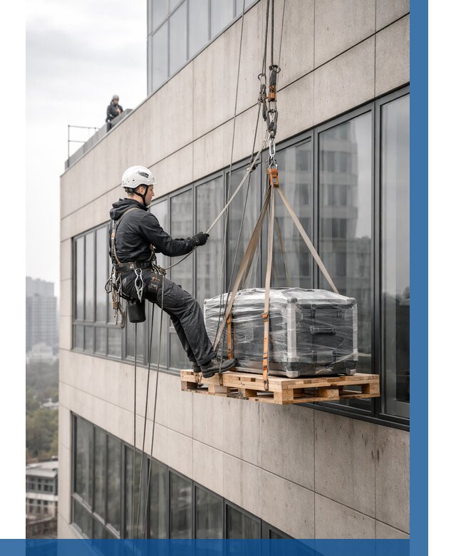 Спуск груза по фасаду в Орле от 3543 р. | ВЫСОТНИК-Орл