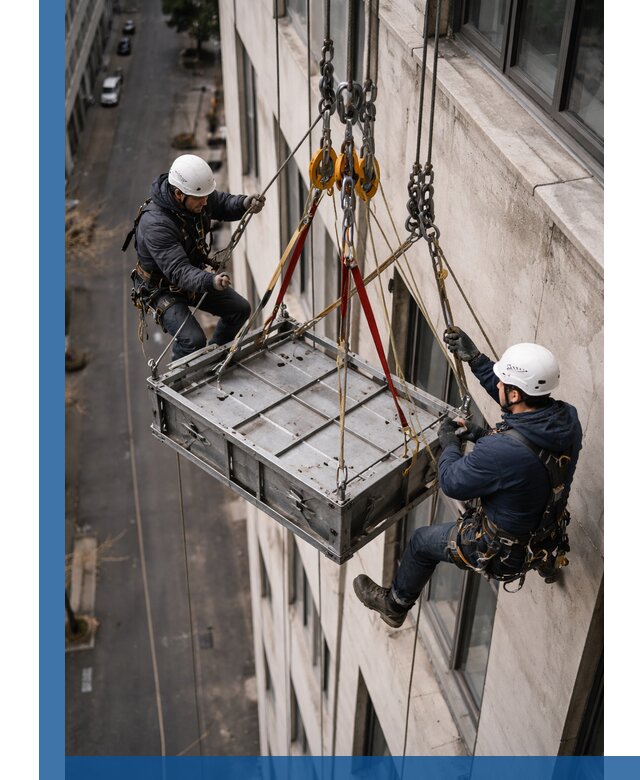 Спуск и подъем грузов по фасаду в Орле для зданий