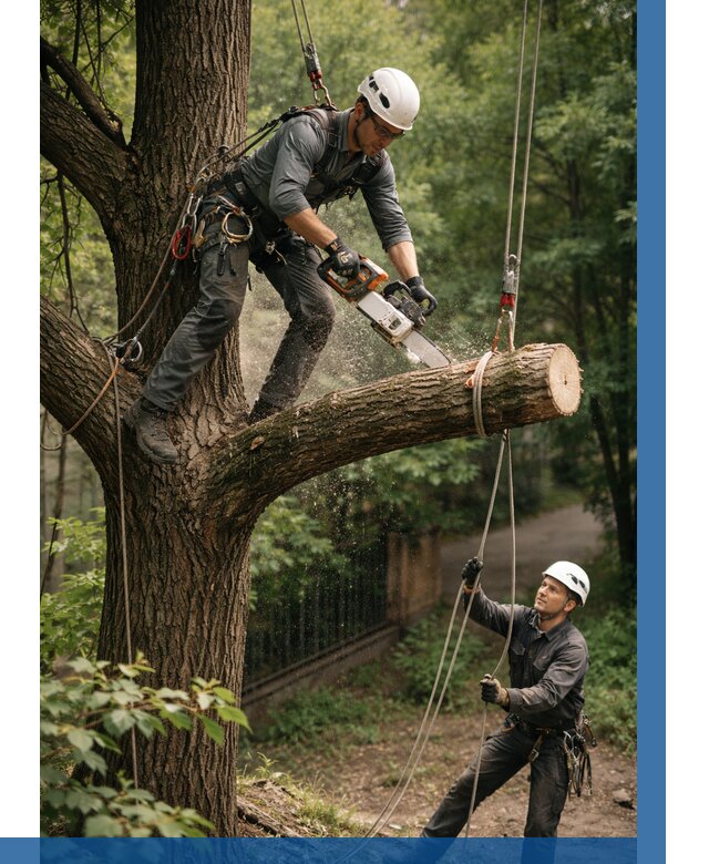 Спил деревьев альпинистами в Орле от 8099 р. | ВЫСОТНИК-Орл