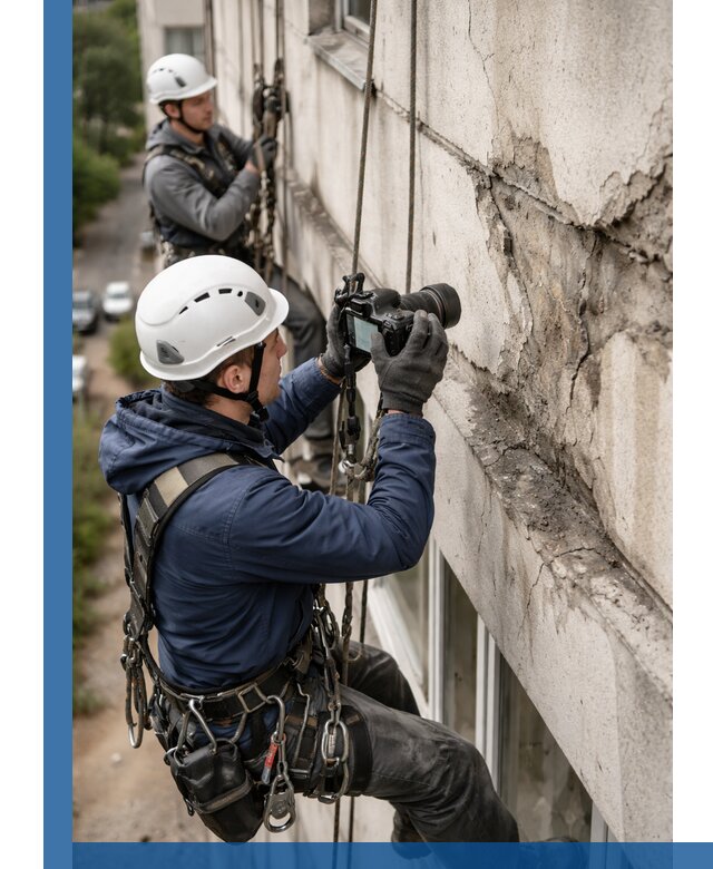 Фотофиксация дефектов фасада с высотной съемкой в Орле